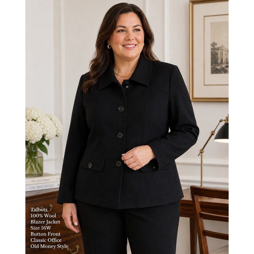 Talbots Wool Blazer Jacket 16W Button Up Classic Office Old Money Formal Preppy